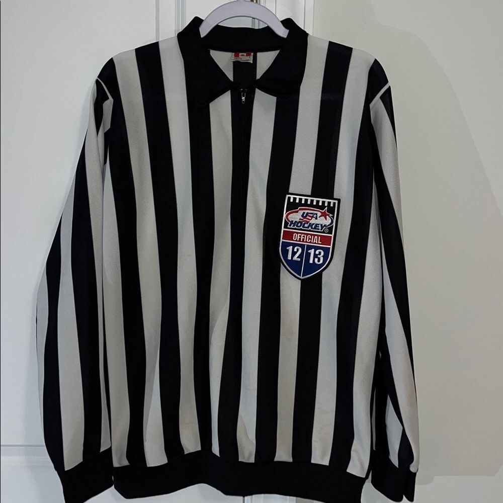 2012/2013 official referee USA Hockey jersey LS Shirt L CCM Canada Zipper Yoke